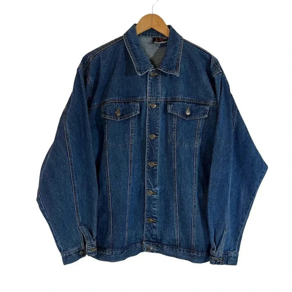 I.R. Kataibaier 90s Denim Jacket Womens Plus Size XXL Pockets Blue Jean Vintage - Picture 1 of 11